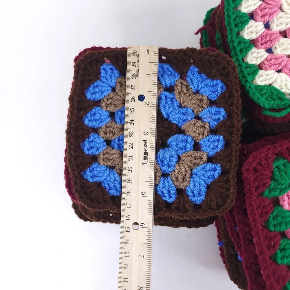 Lot of 74 - 5.5 Inch Granny Squares Various Colors Handmade Crochet Blankets